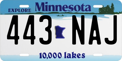 MN license plate 443NAJ
