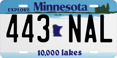 MN license plate 443NAL