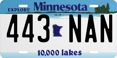 MN license plate 443NAN