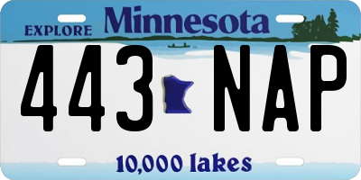 MN license plate 443NAP