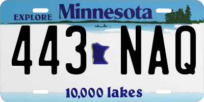MN license plate 443NAQ