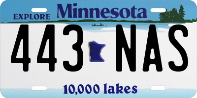 MN license plate 443NAS