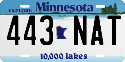 MN license plate 443NAT