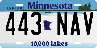 MN license plate 443NAV