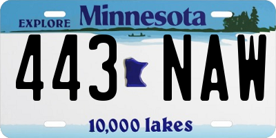 MN license plate 443NAW
