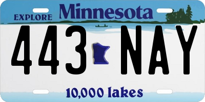 MN license plate 443NAY