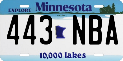 MN license plate 443NBA