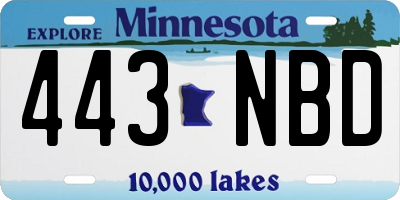 MN license plate 443NBD