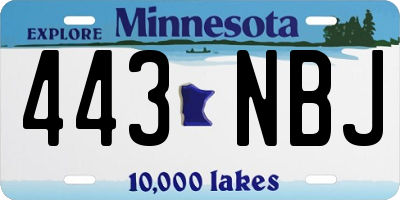 MN license plate 443NBJ