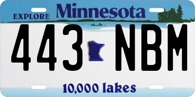 MN license plate 443NBM