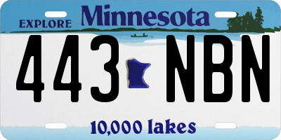 MN license plate 443NBN