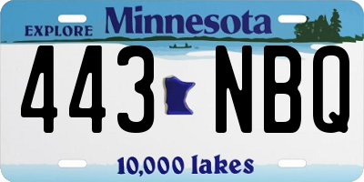 MN license plate 443NBQ