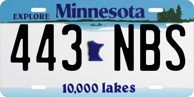 MN license plate 443NBS