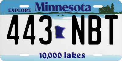 MN license plate 443NBT