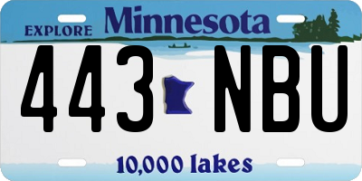 MN license plate 443NBU