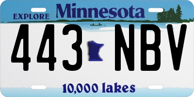 MN license plate 443NBV