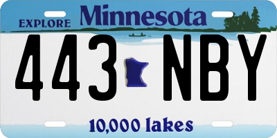 MN license plate 443NBY