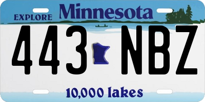 MN license plate 443NBZ