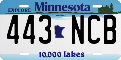 MN license plate 443NCB