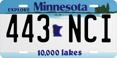 MN license plate 443NCI