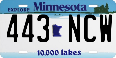 MN license plate 443NCW