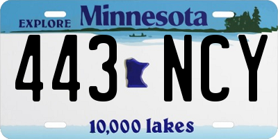 MN license plate 443NCY