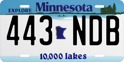 MN license plate 443NDB