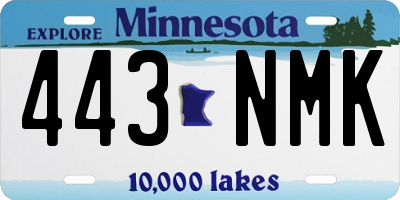 MN license plate 443NMK