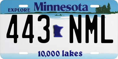 MN license plate 443NML