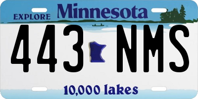 MN license plate 443NMS