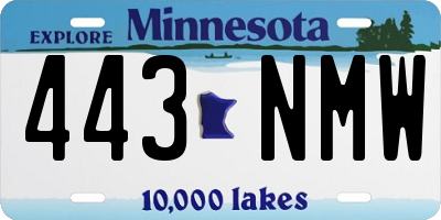 MN license plate 443NMW