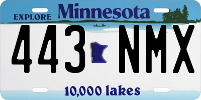 MN license plate 443NMX