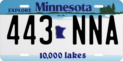 MN license plate 443NNA