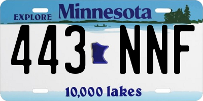 MN license plate 443NNF