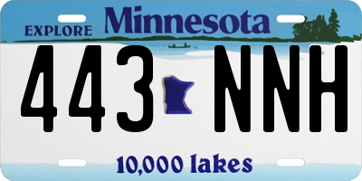 MN license plate 443NNH