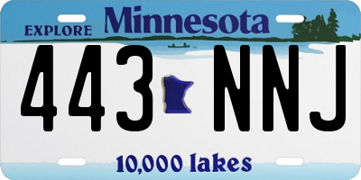 MN license plate 443NNJ