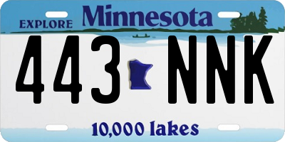 MN license plate 443NNK