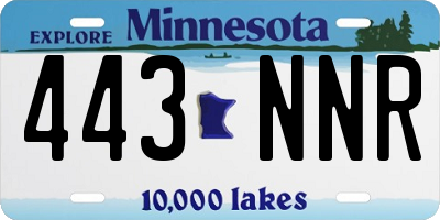 MN license plate 443NNR