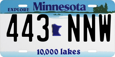 MN license plate 443NNW
