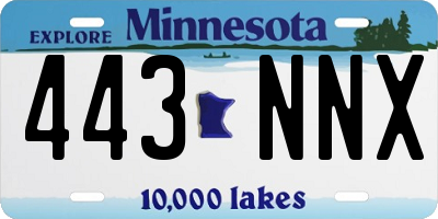 MN license plate 443NNX