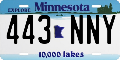 MN license plate 443NNY