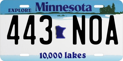 MN license plate 443NOA