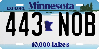 MN license plate 443NOB
