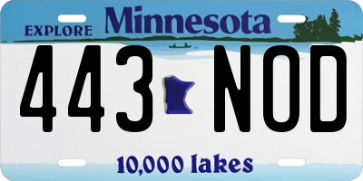 MN license plate 443NOD
