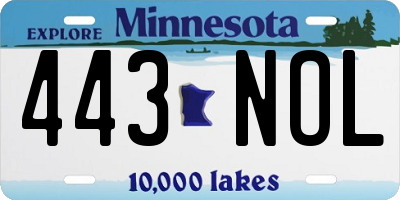 MN license plate 443NOL