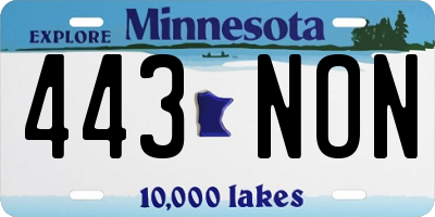MN license plate 443NON