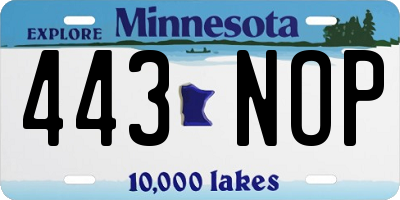 MN license plate 443NOP