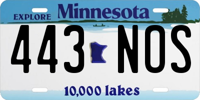 MN license plate 443NOS