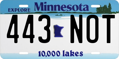 MN license plate 443NOT