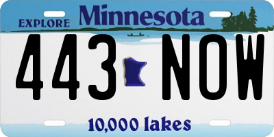 MN license plate 443NOW
